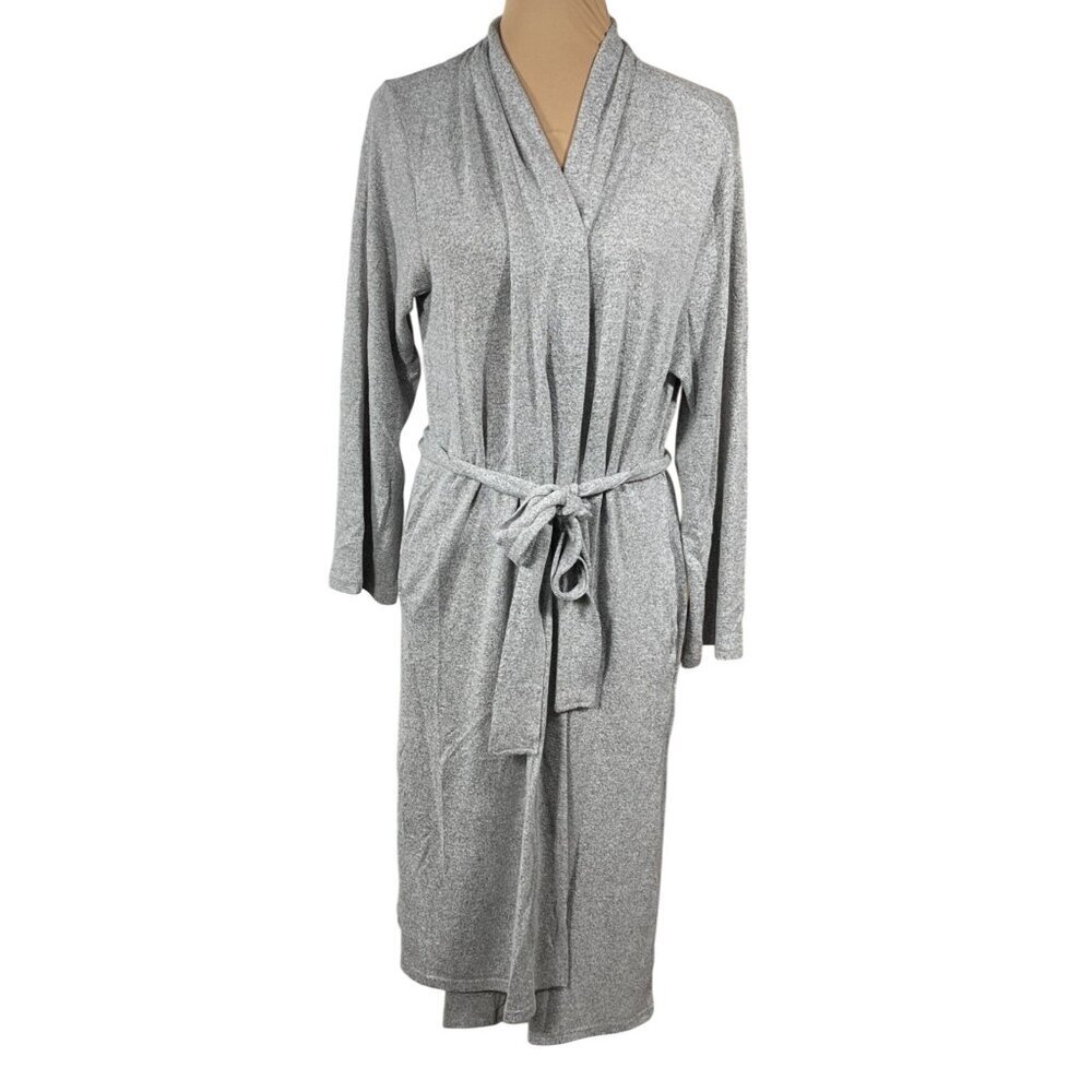 Natori Women's Robe Lounge Cardigan Belted Heather Grey Size S Small